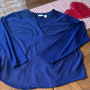 Chico’s Purple/blue V-Neck Long Sleeve Top